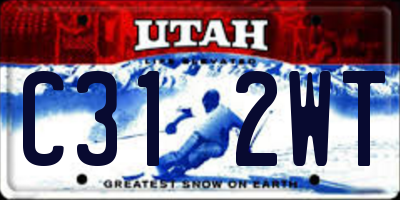 UT license plate C312WT
