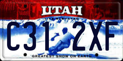 UT license plate C312XF