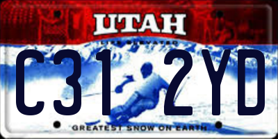 UT license plate C312YD