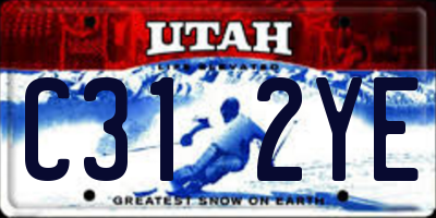 UT license plate C312YE