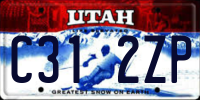 UT license plate C312ZP