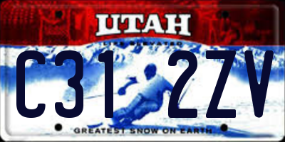 UT license plate C312ZV