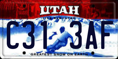 UT license plate C313AF