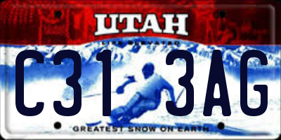 UT license plate C313AG