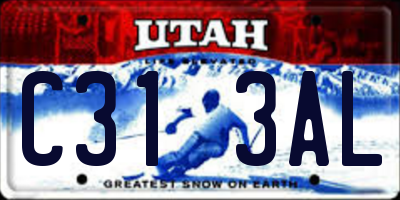 UT license plate C313AL