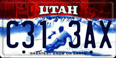 UT license plate C313AX