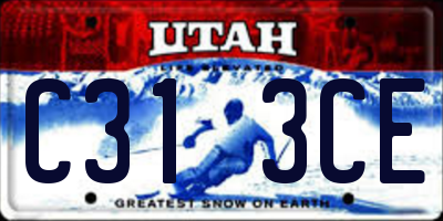 UT license plate C313CE