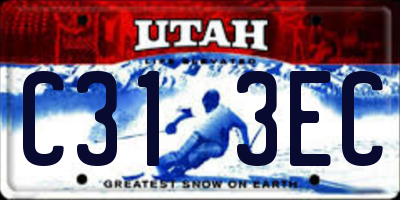 UT license plate C313EC