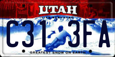 UT license plate C313FA