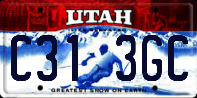 UT license plate C313GC