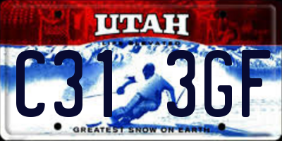UT license plate C313GF