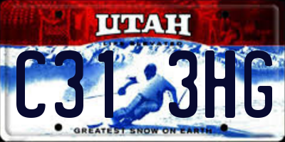 UT license plate C313HG