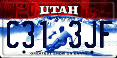 UT license plate C313JF