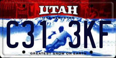 UT license plate C313KF