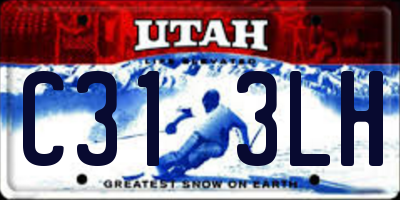 UT license plate C313LH