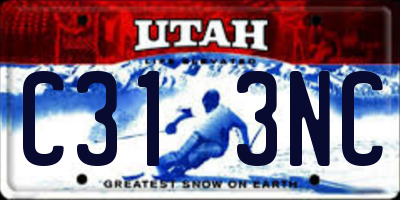 UT license plate C313NC