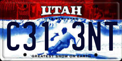 UT license plate C313NT
