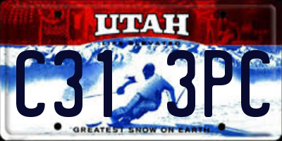 UT license plate C313PC