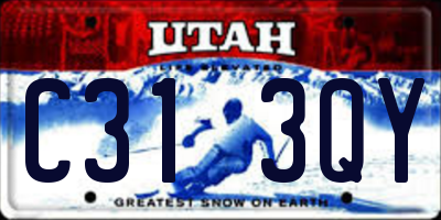 UT license plate C313QY