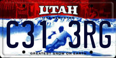 UT license plate C313RG