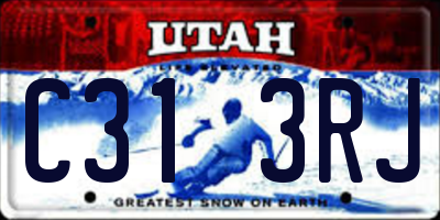 UT license plate C313RJ