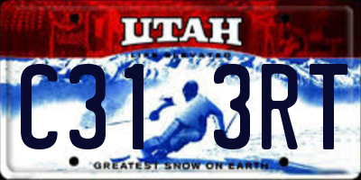 UT license plate C313RT