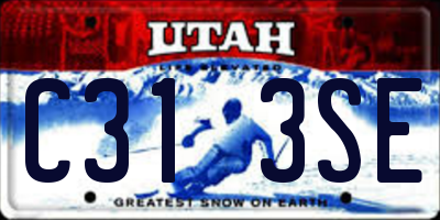 UT license plate C313SE