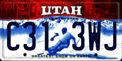UT license plate C313WJ