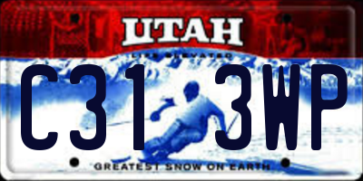 UT license plate C313WP