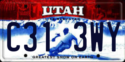 UT license plate C313WY