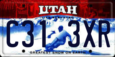 UT license plate C313XR