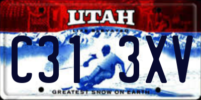 UT license plate C313XV