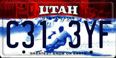 UT license plate C313YF