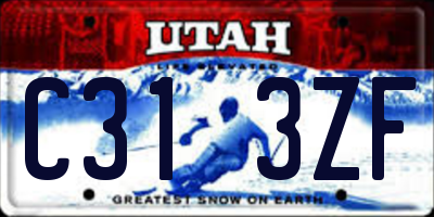 UT license plate C313ZF