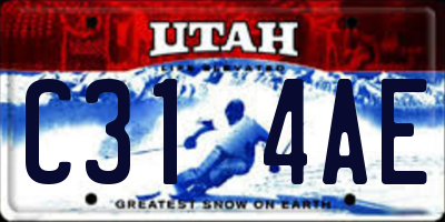 UT license plate C314AE