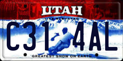 UT license plate C314AL