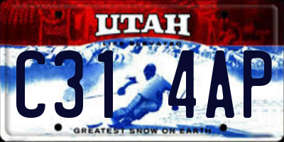 UT license plate C314AP