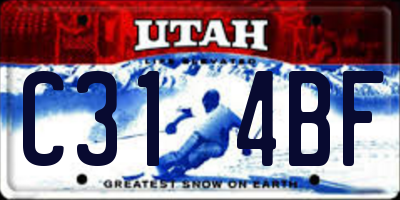 UT license plate C314BF