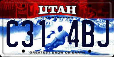 UT license plate C314BJ