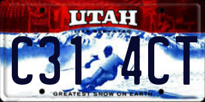UT license plate C314CT