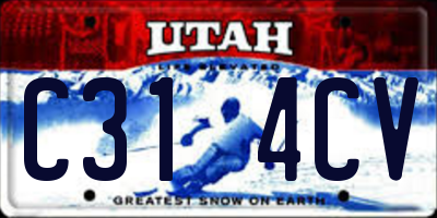 UT license plate C314CV