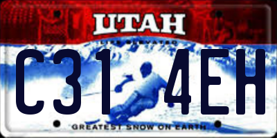 UT license plate C314EH