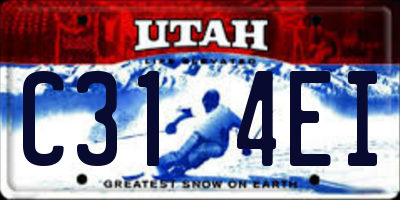 UT license plate C314EI