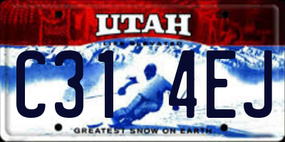 UT license plate C314EJ