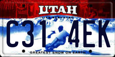 UT license plate C314EK