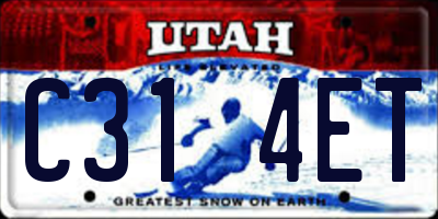 UT license plate C314ET