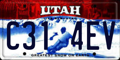 UT license plate C314EV