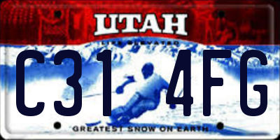 UT license plate C314FG