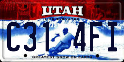 UT license plate C314FI
