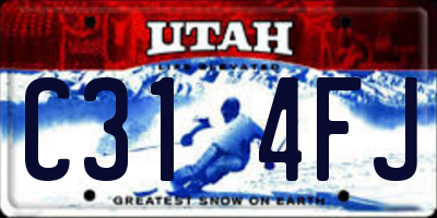 UT license plate C314FJ